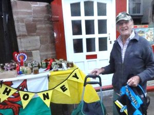 Bill from Caernarfon at the 2015 Conwy Honey Fair with his honey trolley